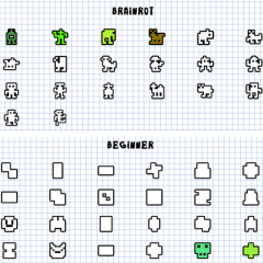 Brainrot & Beginner - two first level groups in Paper Block.